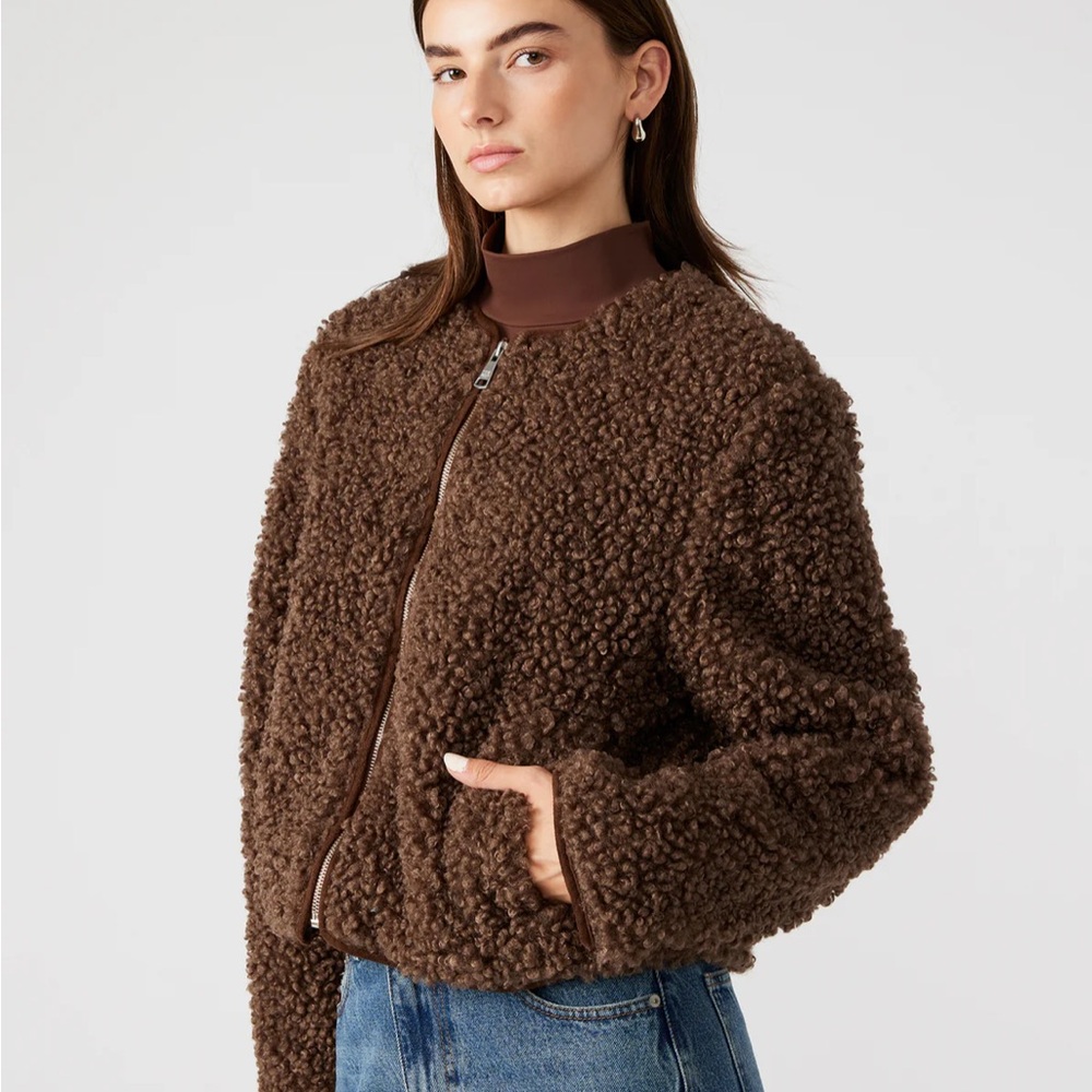 Steve Madden Chocolate Brown Teddy Jacket